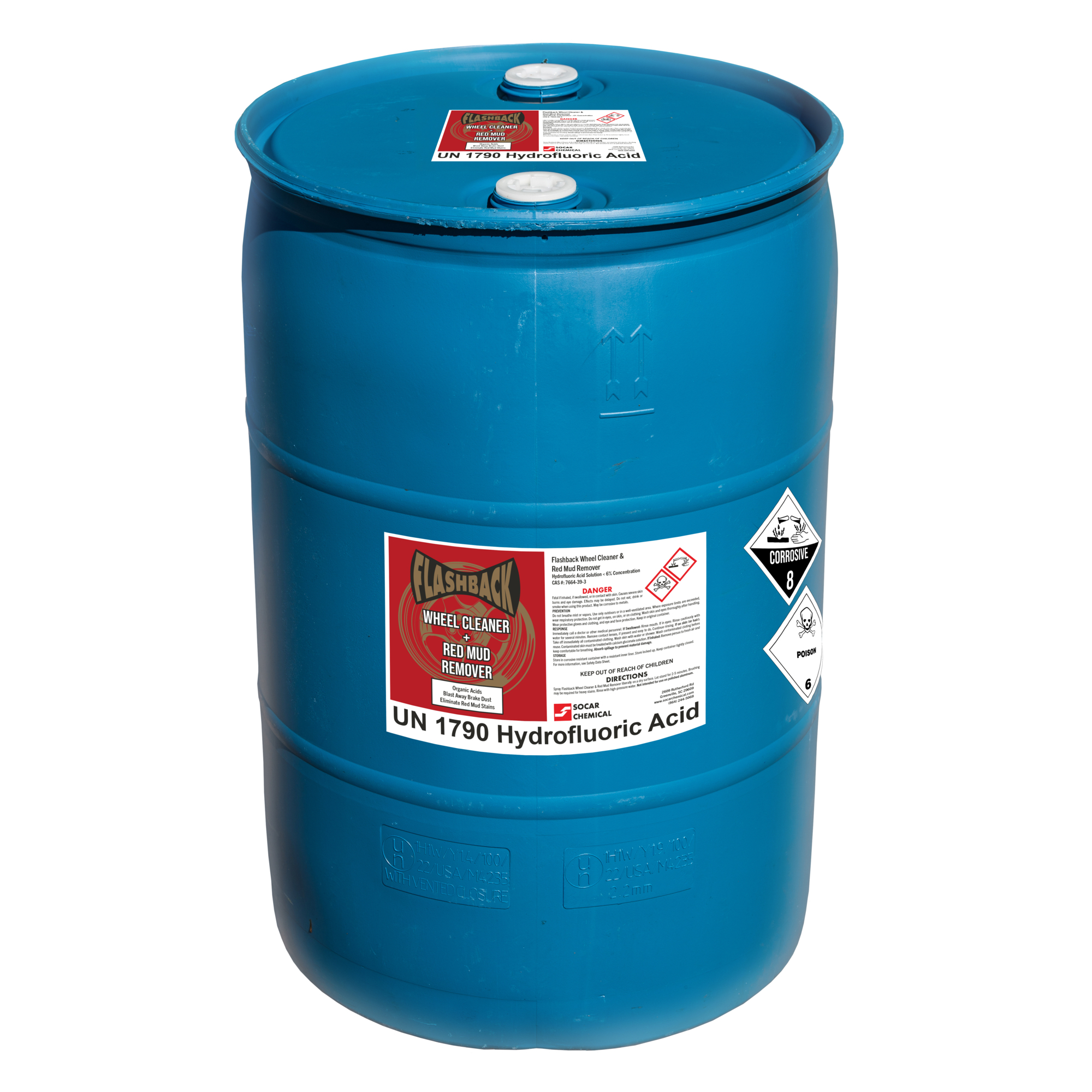 SOCAR Flashback Wheel Cleaner and Mud/Rust Stain Remover - 55 Gallon, Model# SCO-FB-55